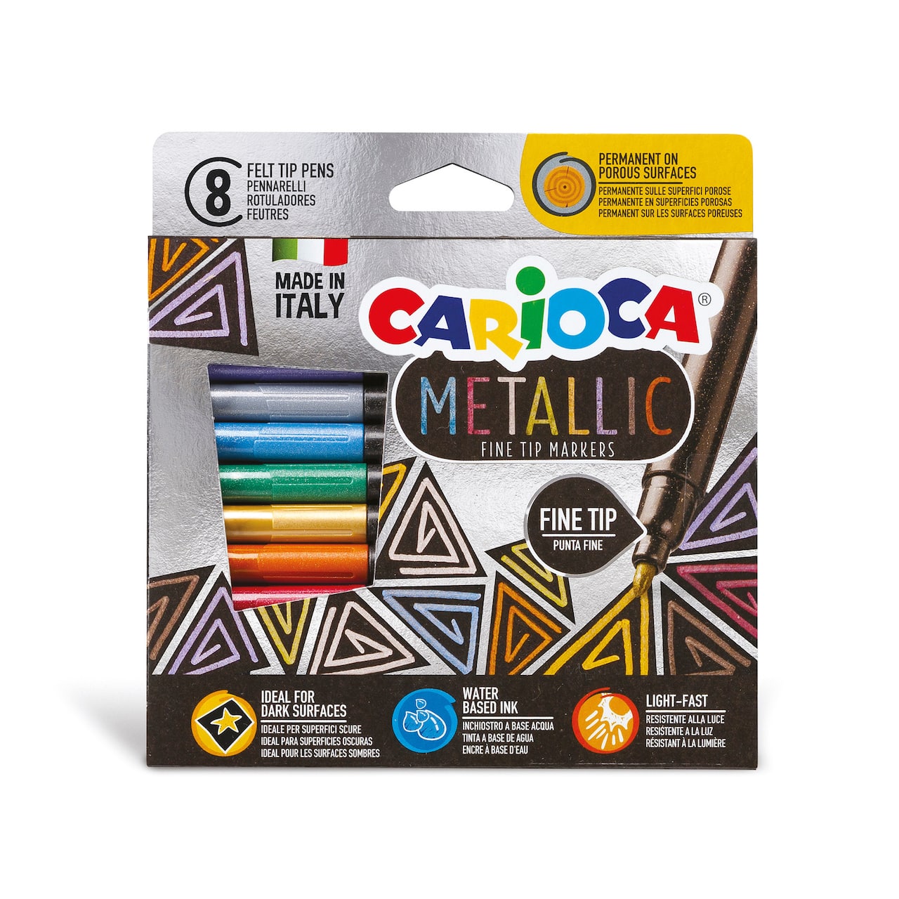 CARIOCA® Metallic Felt Tip Pens Fine Tip Marker Set
